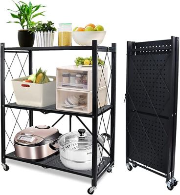 China Multi-functional storage shelf folding kitchen kitchen shelf rack 6 b without microwave oven viable multi-layer installation for sale