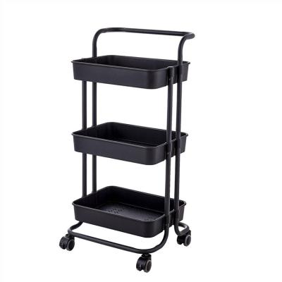 China Stored Manufacturers Supply Household Metal Storage Racks Movable Multilayer Kitchen Cart Racks for sale