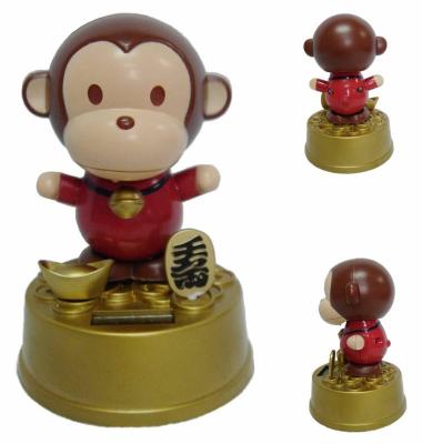 China ABS Eco-Friendly Movable Animal Solar Monkey Figure Flip Flip Toy Toy Car Decoration for sale