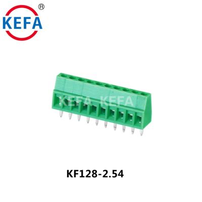 China PA66plastic KEFA KF128-2.54mm 2.54mm screw terminal block 2.54mm screw terminal block for sale