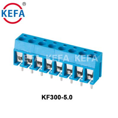 China PA66plastic KF300-5.0 Plastic 5.0mm Quick Connect Blue Color PCB High Quality Terminal Block for sale