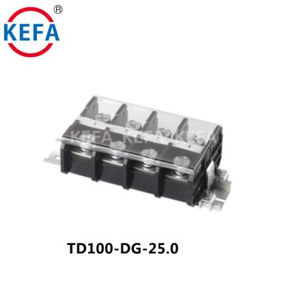 China KEFA TD100-DG-25.0 600V 150A Pitch Din Rail Connector Terminal Block 8-1/0AWG for sale