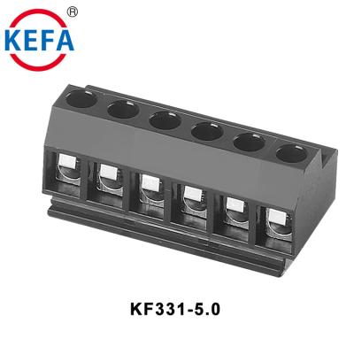 China KEFA KF331 - 5.0 22-14AWG 5mm Pitch Black Color Terminal Block For Din Rail 1 - A.W.G. 5 for sale