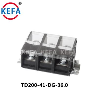 China KEFA TD200-41-DG-36.0 36mm 600V 230A 8-4/0AWG Pitch Din Rail Terminal Block for sale