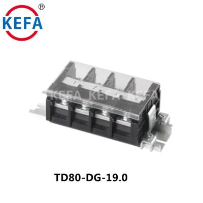 China KEFA TD80-DG-19.0 19mm Barrier Terminal Block TC Universal Type Terminal Block 18-6AWG for sale