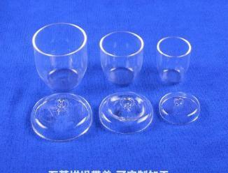 China Quartz transparent crucible with lid dimension 10ml 20ml 30ml 50ml 100ml 120ml fused silica glass crucible for sale