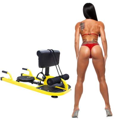 China Lounge Adjustable Height 4 in 1 Padded Yellow Color Sit Up Lift Deep Steel Fitness Sissy Squat Machine for sale