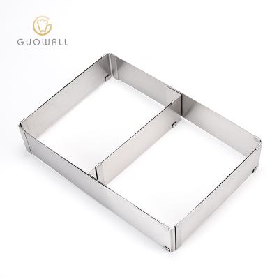 China Sustainable Stainless Steel Mousse Ring Mold Adjustable Cake Mold Rectangle Baking Mold for sale