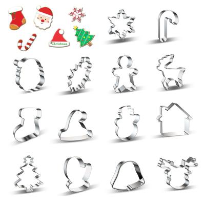 China Sustainable Stainless Steel Christmas Cookie Cutter Set Bakeware Cuter Cookie Cookie Tools for sale