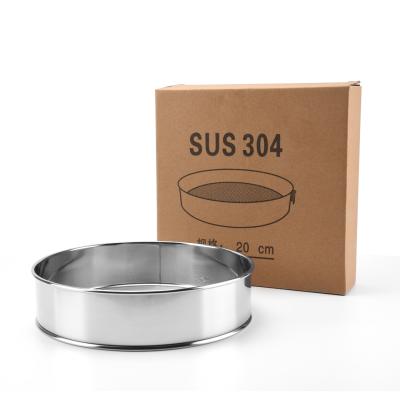 China 20cm Sustainable Professional Round 304 Stainless Steel Flour Sieve Sifter With 60 Mesh for sale