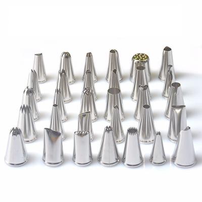 China Sustainable 31pcs 304 Stainless Steel Seamless Cake Icing Spout Piping Tip for sale