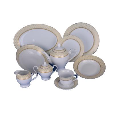 China Viable Stock Cheap Price Of 47pcs Porcelain Dinner Set for sale