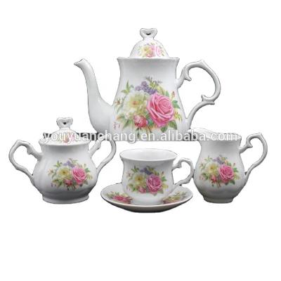 China New Viable Hot Selling Elegant Style Porcelain 17pcs Tea Set Fine Coffee Set for sale