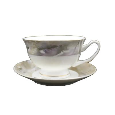 China New Viable European Elegant Style Bone China Cup and Saucer Set for sale