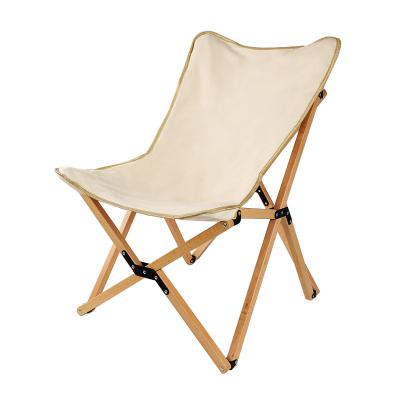 China Durable Outdoor Folding Folding Wooden Chair Camping Fishing Beech Wood Traveling Chair for sale