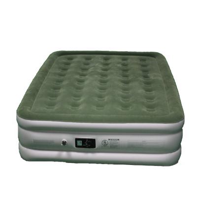 China Foldable Home Furniture Flocking Cover With PVC Coating Air Bed, Built In Pump Inflating Sleep Pad for sale