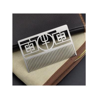 China Wholesale custom logo gift comb exquisite environmental protection stainless steel comb handmade and durable carry around card comb for sale