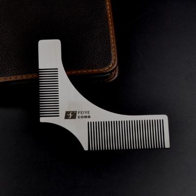 China Factory Outlet Mustache Comb Beard Brush and Comb Metal Handheld and Durable Anti-static Beard Comb for sale