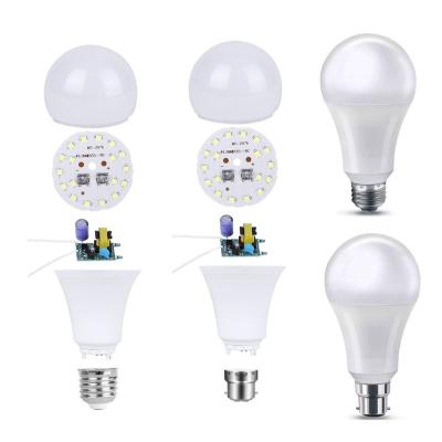 China Hot Sales SKD 5W 1 Year Warranty E27 B22 Residential Light Bulb Led Light Bulb Parts High Quality Raw Material for sale