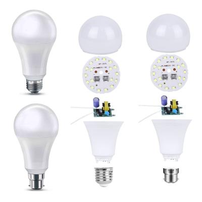 China Residential SKD 20w 22 watt 2 years warranty E27 B22 high quality light bulb spare parts 220V LED bulb manufacturer raw material for sale