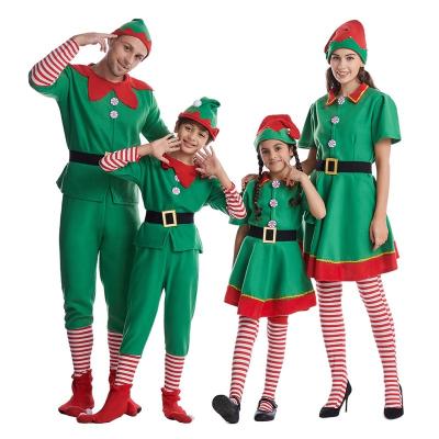 China Polyester Kids Boys Elf Christmas Costumes Outfit Suit Santa Elf Costume Girls Dress Up Funny Cosplay Party for sale