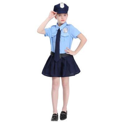 China Halloween Party Costumes Dress Up Police Costume For Girls - Cop Uniform Costume for Kids - Includes: Dress, Hat,Tie,Belt for sale