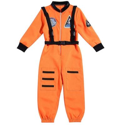 China Polyester Orange Kids Astronaut Space Suit Costume Space Jumpsuit for Halloween Boys Girls Toddler Pretend Role Play Dress Up for sale