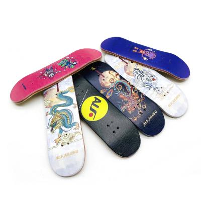 China Youth Mini Finger Skateboard 5 Layers Adult Empty Deck Maple Leaf Professional Kids 100*30MM Fingertip Skateboard for sale