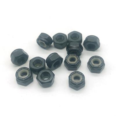 China Youth Black Carbon Steel Plum Blossom Shape Skateboard Accessories Components Thicker Nuts for sale