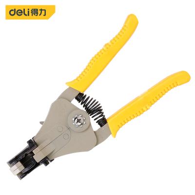 China PLIERS STRIPPER Deli Yellow Peeling Pliers Multi Scene Using Duckbill Pliers Multifunctional Automatic Manual Wire Stripping Pliers for sale