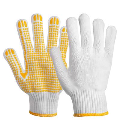 China Anti-smash Quality Assurance Non Slip Polyester Gloves PVC Dot Pearl Gloves for sale