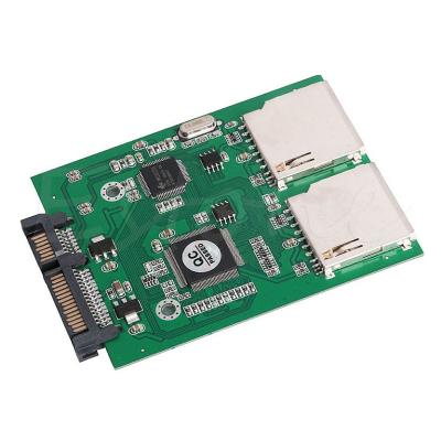 China 2 MMC Plastic Port SDHC MMC RAID Card to SATA Converter Adapter For Any Capacity SD Card for sale