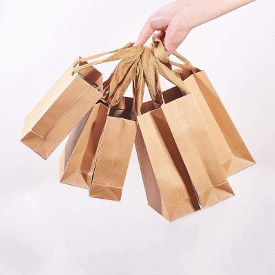 China Wholesale Cheap Custom Print Recyclable Logo Kraft Bown Paper Shopping Bags Kraft Paper Bags Shipping Bags With Handles for sale