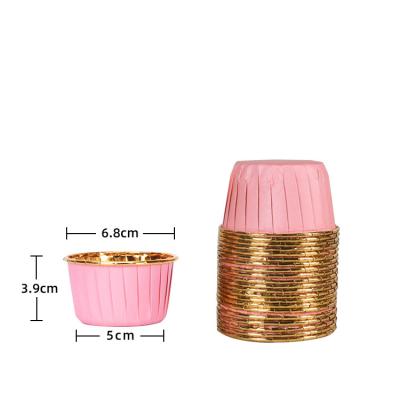 China Disposable Aluminum Foil Muffin Cake Cup Custom Baking High Temperature Resistant Cupcake for sale