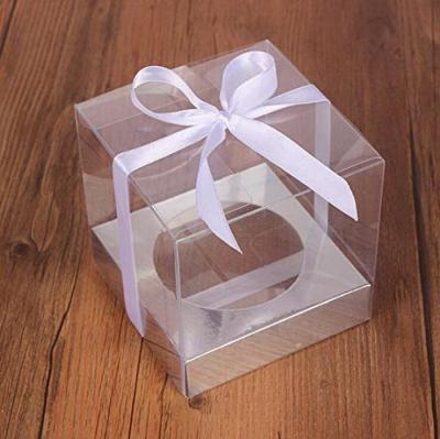 China Recyclable Clear Pet Gift Packaging / Cake / Cookies / Cup Cake Display Plastic Packaging Box for sale