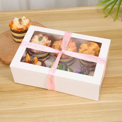 China Recyclable Customized Cardboard Gift Wrapping Paper Food Packaging Baking Boxes With Clear Windows for sale