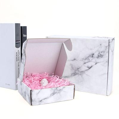 China Wholesale High Quality Recyclable Custom Printed Corrugated Cardboard Packaging Advertisement Marble Cosmetic Boxes With Logo for sale