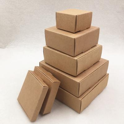 China Recyclable Multi Size Square Kraft Paper Packaging Box Cute Wedding Favor Supplies Handmade Soap Chocolate Candy Gift Box for sale