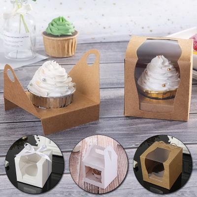 China Custom Recyclable Printed Colors Individual Mousse Cake Paper Packaging Boxes Cupcake Baking Packaging Boxes for sale