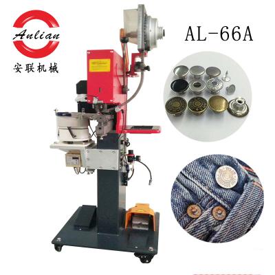 China Auto Feeding Button To Top And Bottom Mold Automatic Plastic Snap Button Hole Tying Machine Factory Price for sale