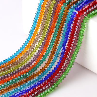 China Flying Saucer Crystal Glass Beads in Apparel/Jewelry/Curtain 6mm for Jewelry Making Flat Bicone Beads for Necklace Bracelets DIY Decoration Accessories for sale