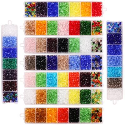 China Luxury Faceted Bicone Glass Beads For Jewelry Making 4MM Czech Crystal Loose Beads Box Set For DIY Sewing Accessories 700pcs/box for sale