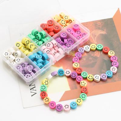 China For Zhubi 10MM Smile Beads Kit 180Pcs Plastic Loose Ceramic Polymer Clay Beads For DIY Necklace Jewelry Clothes Making Handmade Bracelets Shaping Jewelry Findings for sale