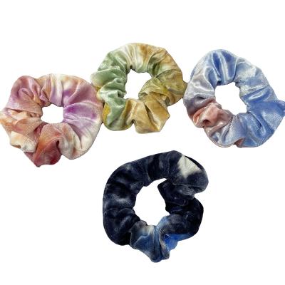 China Popular factory direct supply mix colors velvet elastic hair band large zipper pocket hair accessories fashion scrunchies for sale