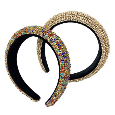 China European and American High Quality Hair Circle Fashion Style Trend Rhinestone Diamond Hair Accessories Flannel Sponge Hair Snap Circle for Women Ladies for sale