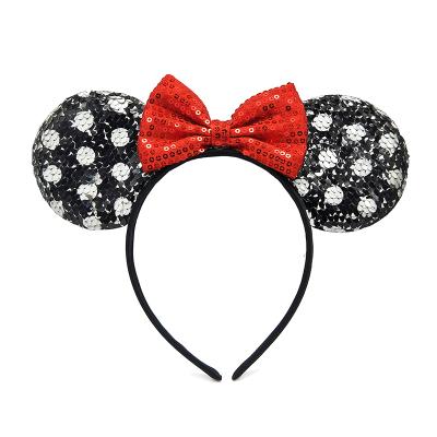 China Bling Bling Girls Headband Girls Hair Decoration Factory Mouse Ear Headbands OEM Bow Headbands Lovely Children Sequin Headband Wholesale for sale