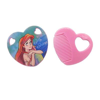 China Customized Design Comb Brush Magnifying Mirror Sets Child Makeup Mirror Pink Lovely Little Make Up Cartoon Princess Mirror For Little Girl for sale