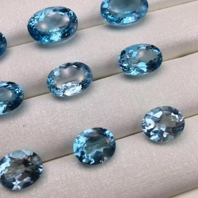 China Topaz Natural Blue Topaz Stone Necklace Jewelry Inlaid Ring Loose DIY Gemstones for sale