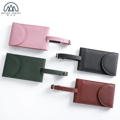 China Real Leather Custom Travel Saffanio Tag Luggage Tag Leather Tag With Snap Closure for sale