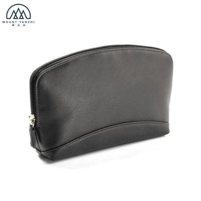 China NATIONAL Women's Multifunctional Eco-friendly Durable Portable Travel Zipper Makeup Genuine Leather Cosmetic Bag for sale